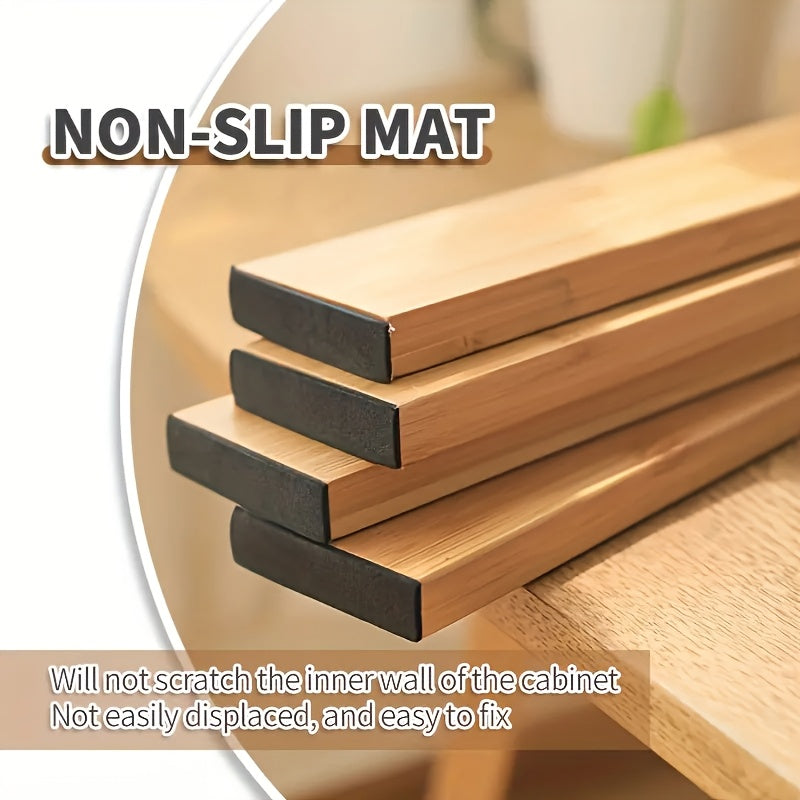 4pcs GUTE Bamboo Drawer Dividers, Adjustable Expandable Organizers, Versatile, with No Electricity Needed, for Home, Kitchen, Bedroom, Wardrobe, Christmas, Halloween, Easter, Hanukkah, Thanksgiving, \u003C3.2 Cubic Feet Storage, \u003C27\
