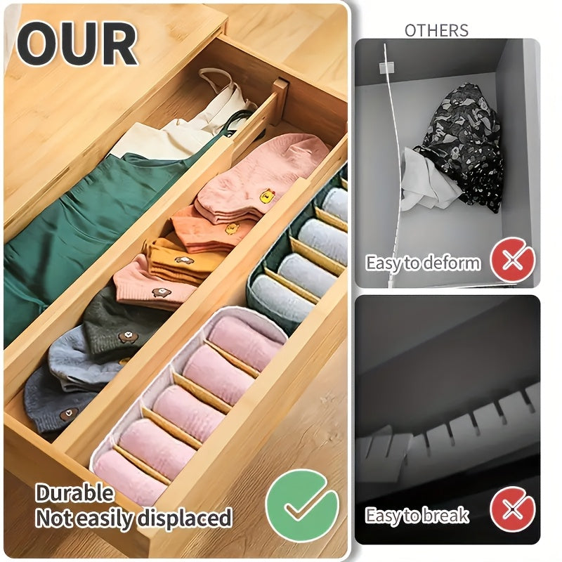 4pcs GUTE Bamboo Drawer Dividers, Adjustable Expandable Organizers, Versatile, with No Electricity Needed, for Home, Kitchen, Bedroom, Wardrobe, Christmas, Halloween, Easter, Hanukkah, Thanksgiving, \u003C3.2 Cubic Feet Storage, \u003C27\