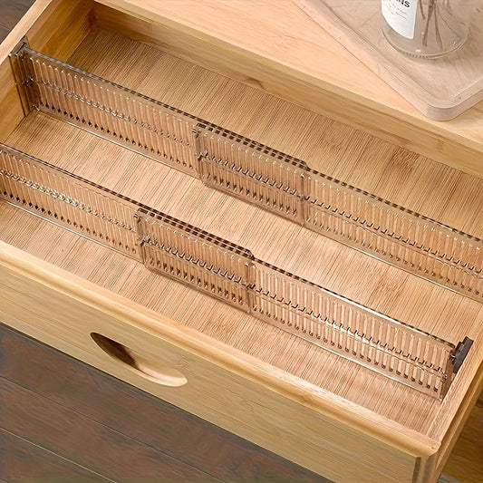 4pcs\u002F 6pcs Adjustable Expandable Metal Drawer Dividers - Customizable Space Saver, Durable Material for Clothing, Kitchen, Office