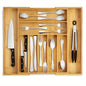 Bamboo Expandable Drawer Organizer For Utensils Holder, Adjustable Cutlery Tray, Wood Drawer Dividers Organizer For Silverware, Flatware, Knives In Kitchen, Bedroom, Living Room
