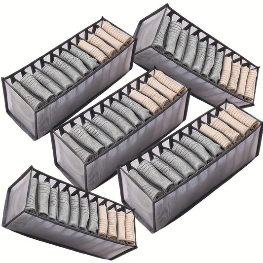5 Pack Drawer Organizers For Clothing, Dresser Drawer Organizer Clothes Socks Underwear Organizer Fabric Foldable Dividers, Closet Organizers And Storage Boxes For Storing Bra, Lingerie, Undies