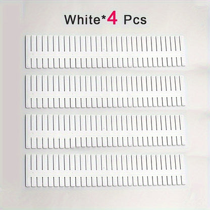 4pcs Set Adjustable Plastic Drawer Plate-Suitable for Socks, Cosmetics and Office Supplies-No Power Supply, Ideal for Home Organization