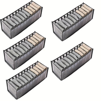 5 Pack Drawer Organizers For Clothing, Dresser Drawer Organizer Clothes Socks Underwear Organizer Fabric Foldable Dividers, Closet Organizers And Storage Boxes For Storing Bra, Lingerie, Undies